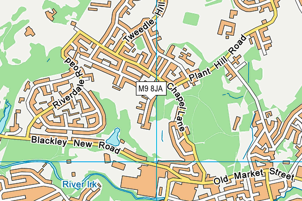 M9 8JA map - OS VectorMap District (Ordnance Survey)