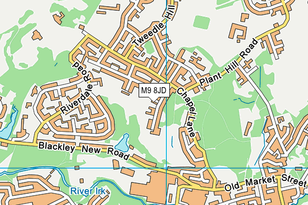 M9 8JD map - OS VectorMap District (Ordnance Survey)