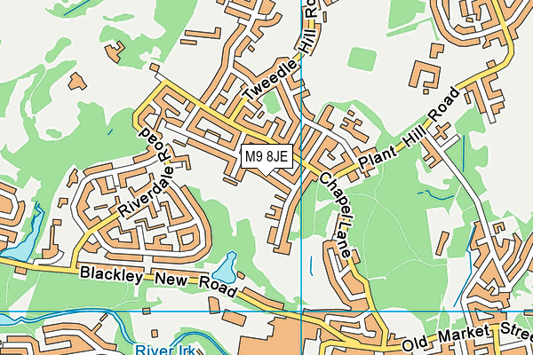 M9 8JE map - OS VectorMap District (Ordnance Survey)
