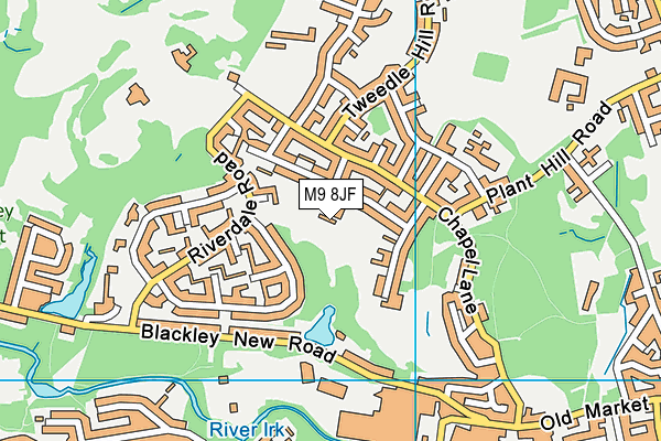 M9 8JF map - OS VectorMap District (Ordnance Survey)