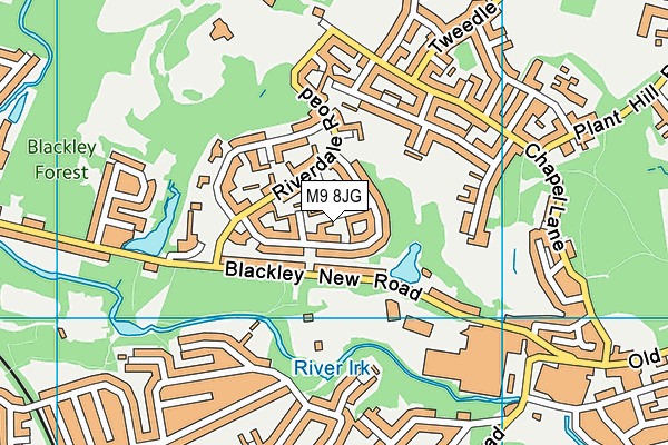 M9 8JG map - OS VectorMap District (Ordnance Survey)