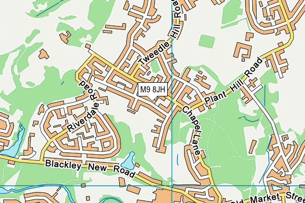 M9 8JH map - OS VectorMap District (Ordnance Survey)