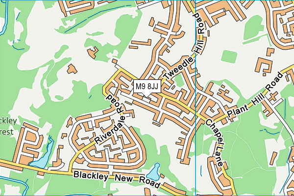 M9 8JJ map - OS VectorMap District (Ordnance Survey)