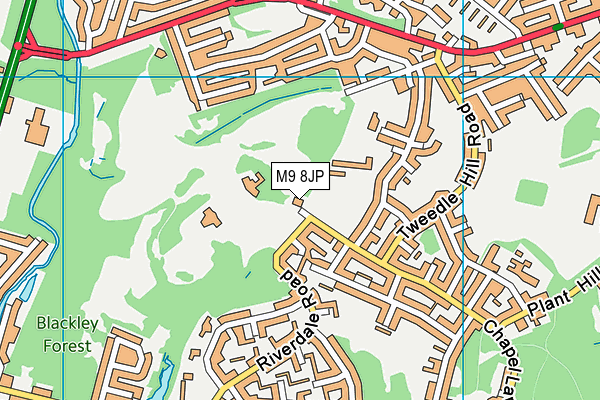 M9 8JP map - OS VectorMap District (Ordnance Survey)