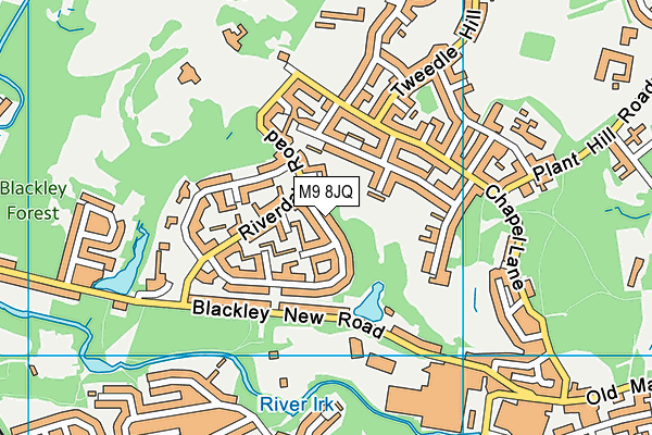 M9 8JQ map - OS VectorMap District (Ordnance Survey)