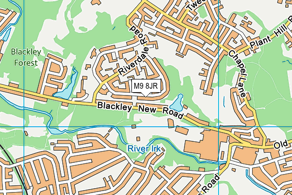 M9 8JR map - OS VectorMap District (Ordnance Survey)