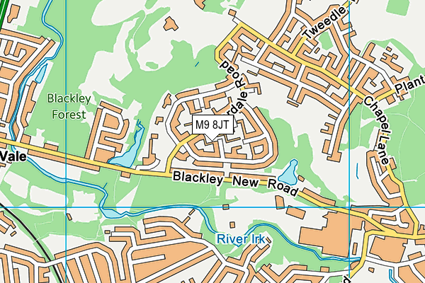 M9 8JT map - OS VectorMap District (Ordnance Survey)