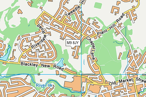 M9 8JY map - OS VectorMap District (Ordnance Survey)