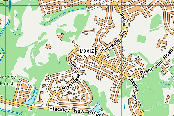 M9 8JZ map - OS VectorMap District (Ordnance Survey)