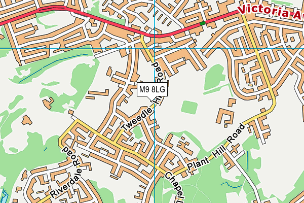 M9 8LG map - OS VectorMap District (Ordnance Survey)