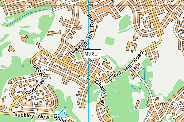 M9 8LT map - OS VectorMap District (Ordnance Survey)