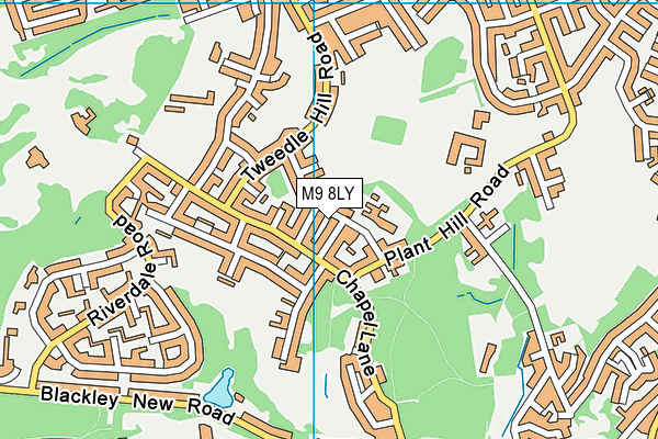 M9 8LY map - OS VectorMap District (Ordnance Survey)