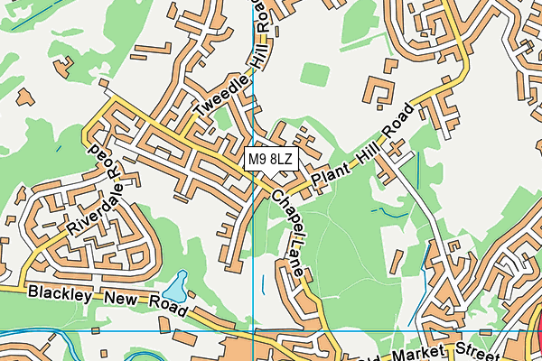 M9 8LZ map - OS VectorMap District (Ordnance Survey)