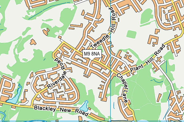 M9 8NA map - OS VectorMap District (Ordnance Survey)