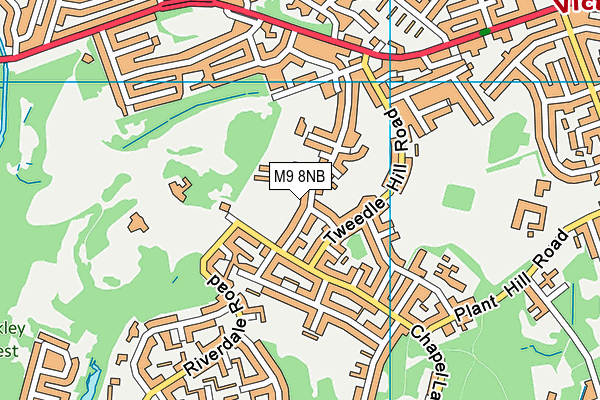 M9 8NB map - OS VectorMap District (Ordnance Survey)