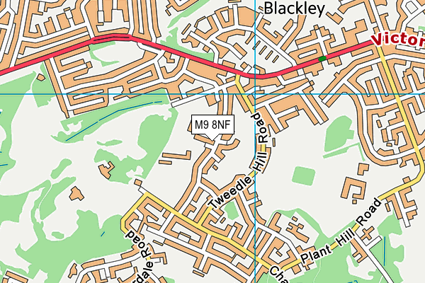 M9 8NF map - OS VectorMap District (Ordnance Survey)