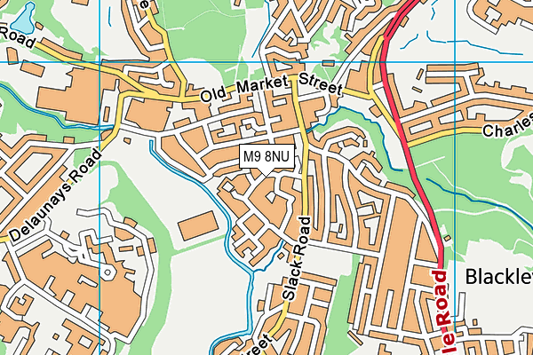 M9 8NU map - OS VectorMap District (Ordnance Survey)