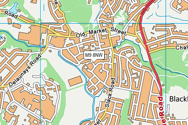M9 8NW map - OS VectorMap District (Ordnance Survey)