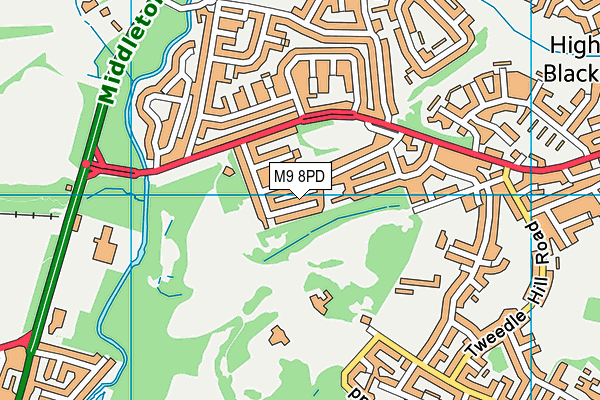 M9 8PD map - OS VectorMap District (Ordnance Survey)