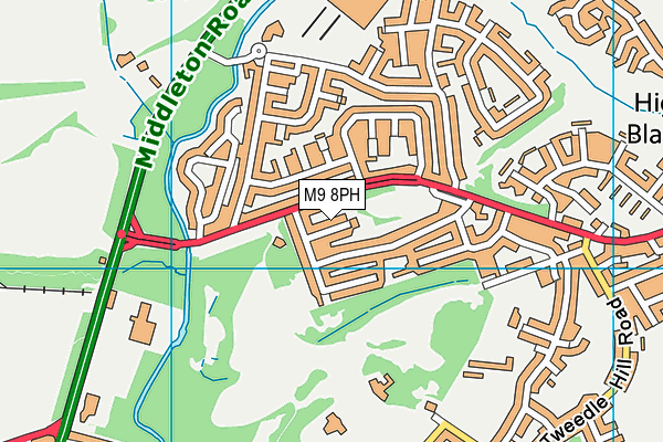 M9 8PH map - OS VectorMap District (Ordnance Survey)
