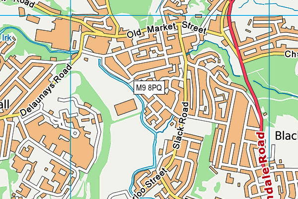 M9 8PQ map - OS VectorMap District (Ordnance Survey)