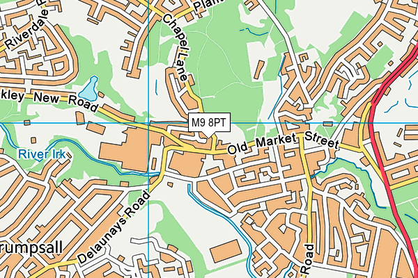 M9 8PT map - OS VectorMap District (Ordnance Survey)