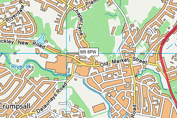 M9 8PW map - OS VectorMap District (Ordnance Survey)
