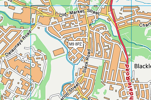 M9 8PZ map - OS VectorMap District (Ordnance Survey)