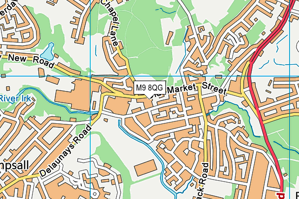 M9 8QG map - OS VectorMap District (Ordnance Survey)