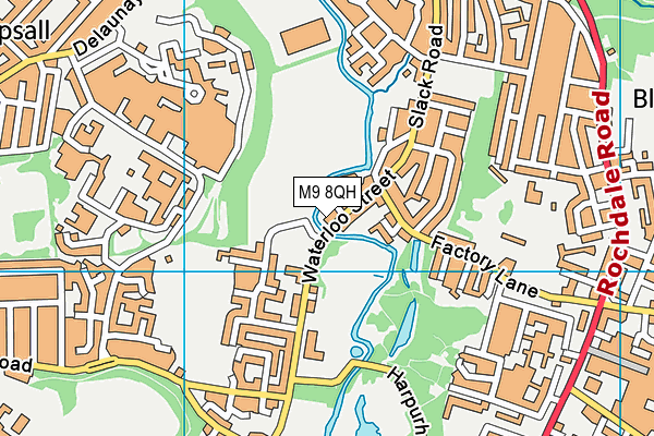 M9 8QH map - OS VectorMap District (Ordnance Survey)