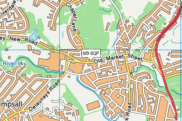 Pike Fold Primary School map (M9 8QP) - OS VectorMap District (Ordnance Survey)