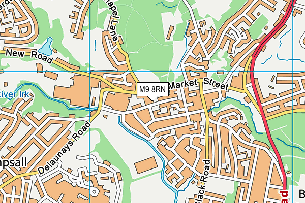 M9 8RN map - OS VectorMap District (Ordnance Survey)