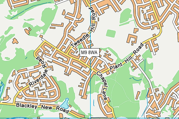 M9 8WA map - OS VectorMap District (Ordnance Survey)