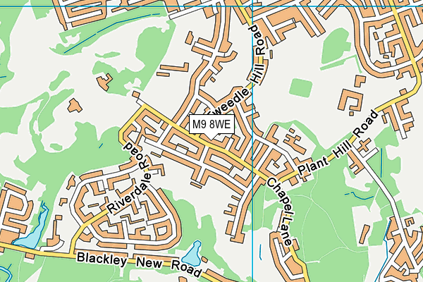 M9 8WE map - OS VectorMap District (Ordnance Survey)
