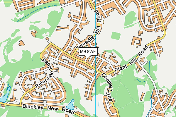M9 8WF map - OS VectorMap District (Ordnance Survey)
