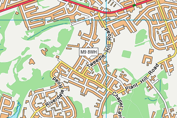 M9 8WH map - OS VectorMap District (Ordnance Survey)