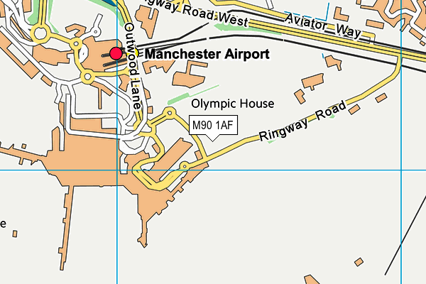 M90 1AF map - OS VectorMap District (Ordnance Survey)