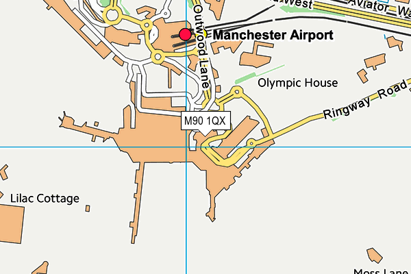 M90 1QX map - OS VectorMap District (Ordnance Survey)