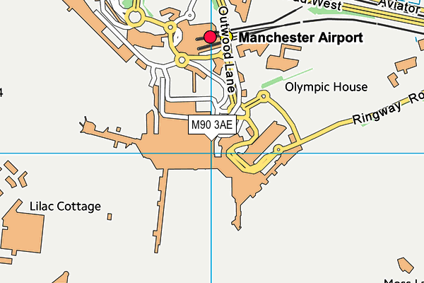 M90 3AE map - OS VectorMap District (Ordnance Survey)