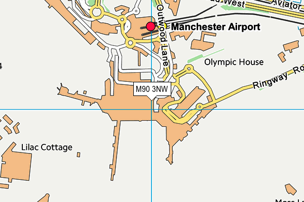 M90 3NW map - OS VectorMap District (Ordnance Survey)