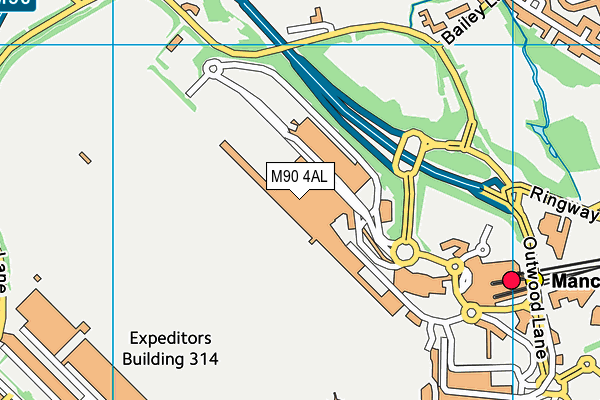 M90 4AL map - OS VectorMap District (Ordnance Survey)