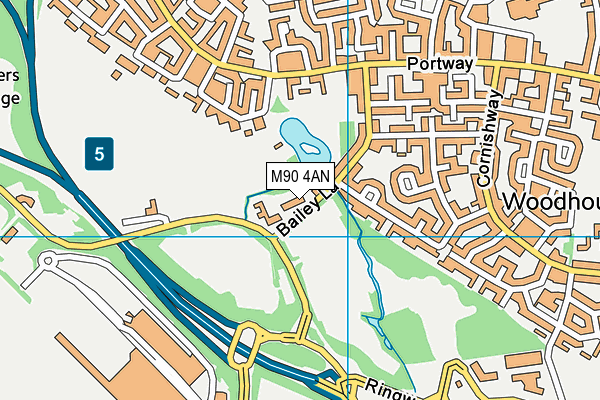 M90 4AN map - OS VectorMap District (Ordnance Survey)