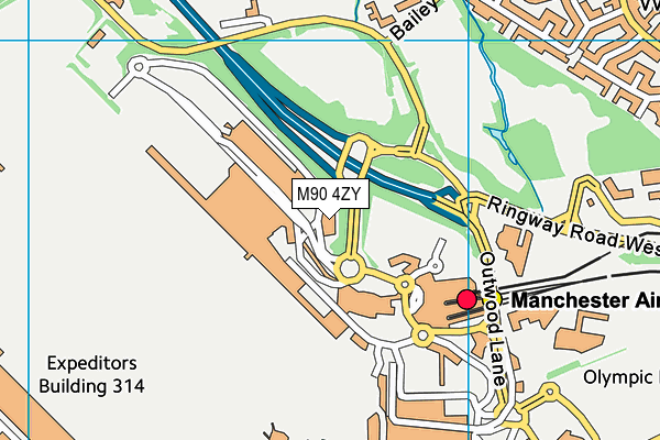 M90 4ZY map - OS VectorMap District (Ordnance Survey)