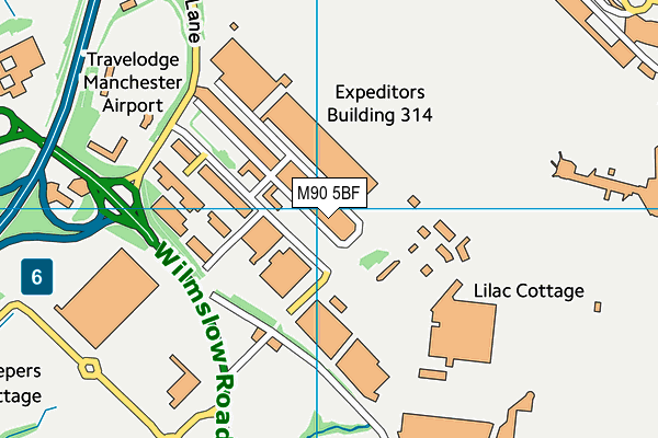 M90 5BF map - OS VectorMap District (Ordnance Survey)