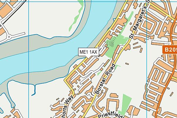 ME1 1AX map - OS VectorMap District (Ordnance Survey)