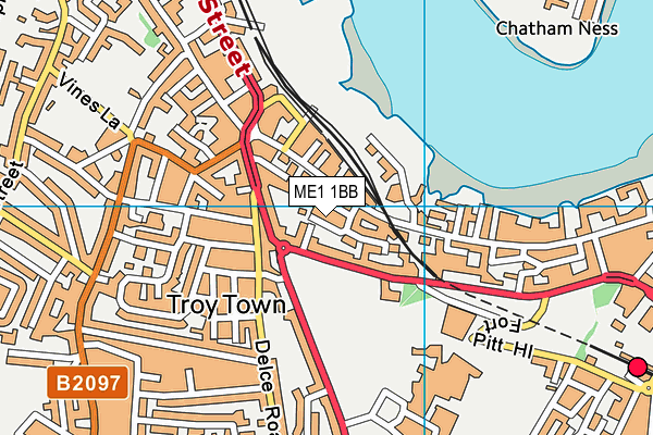 ME1 1BB map - OS VectorMap District (Ordnance Survey)
