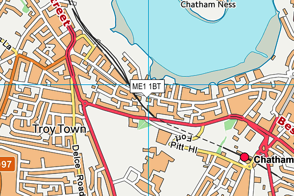 ME1 1BT map - OS VectorMap District (Ordnance Survey)
