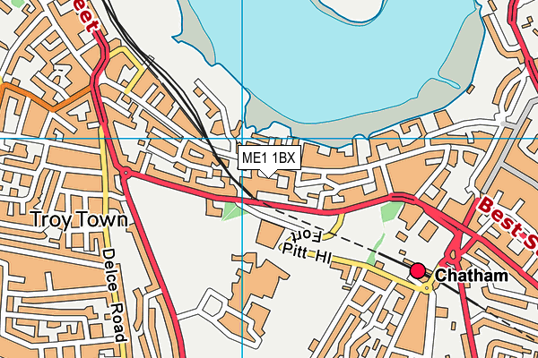 ME1 1BX map - OS VectorMap District (Ordnance Survey)