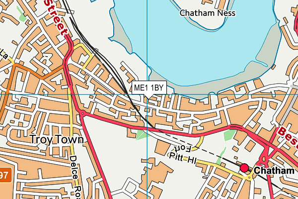 ME1 1BY map - OS VectorMap District (Ordnance Survey)