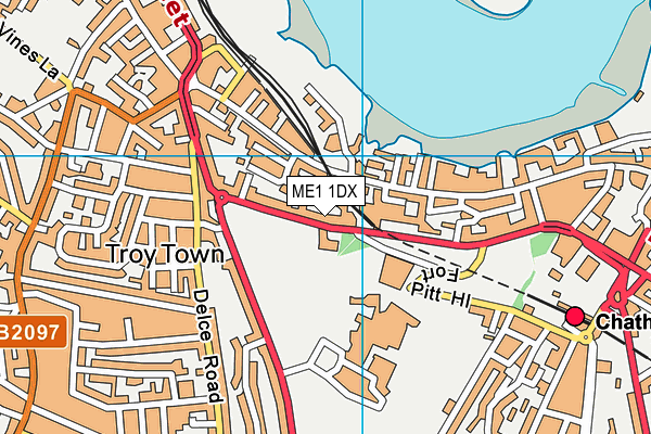 Roffen Sports Club (Closed) map (ME1 1DX) - OS VectorMap District (Ordnance Survey)